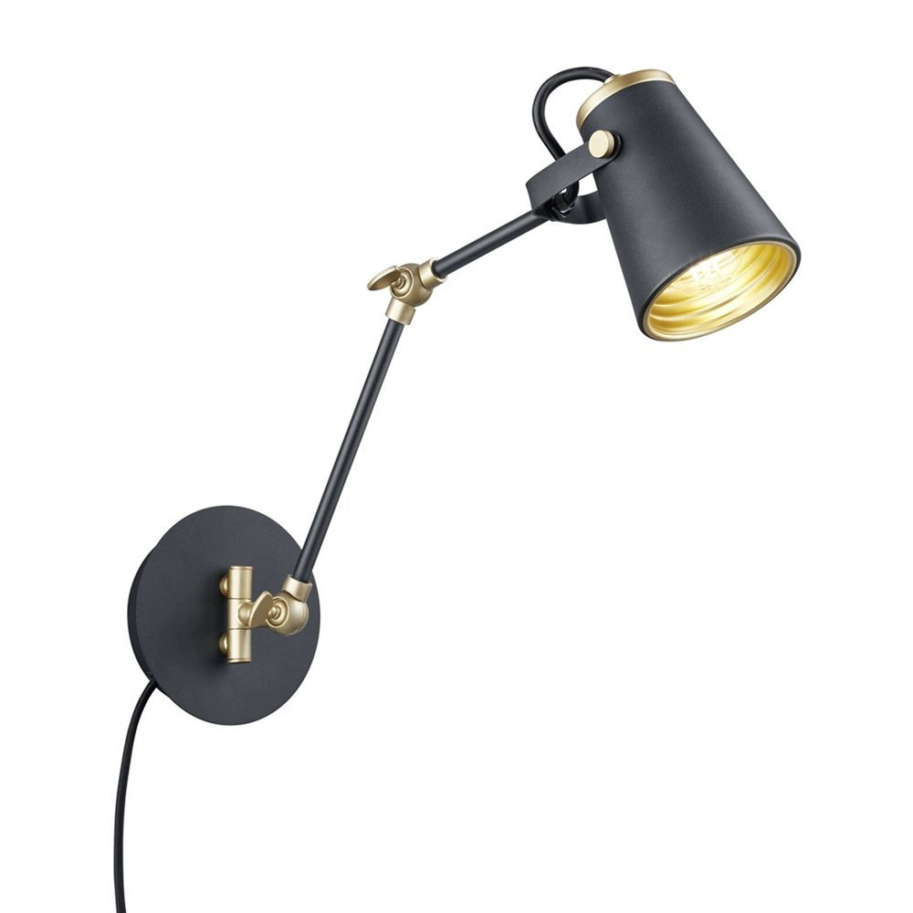 Leselampe Edward schwarz mit gold