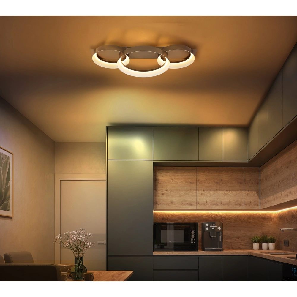 Elegante Deckenlampe Syrakus Kaffeebraun 3 Ringe Globo 9007371576081