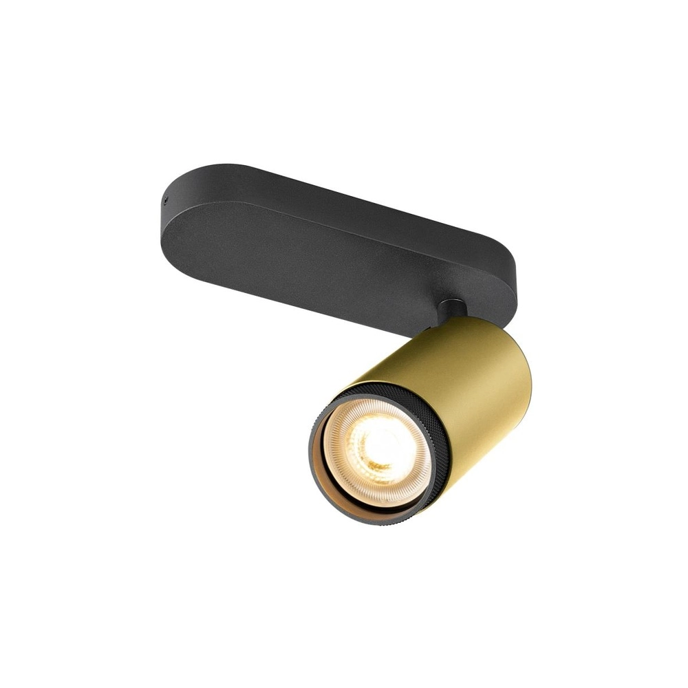 Aufputz-Spot Grip! L Gold mit schwarzem Ring SLV 4024163304412