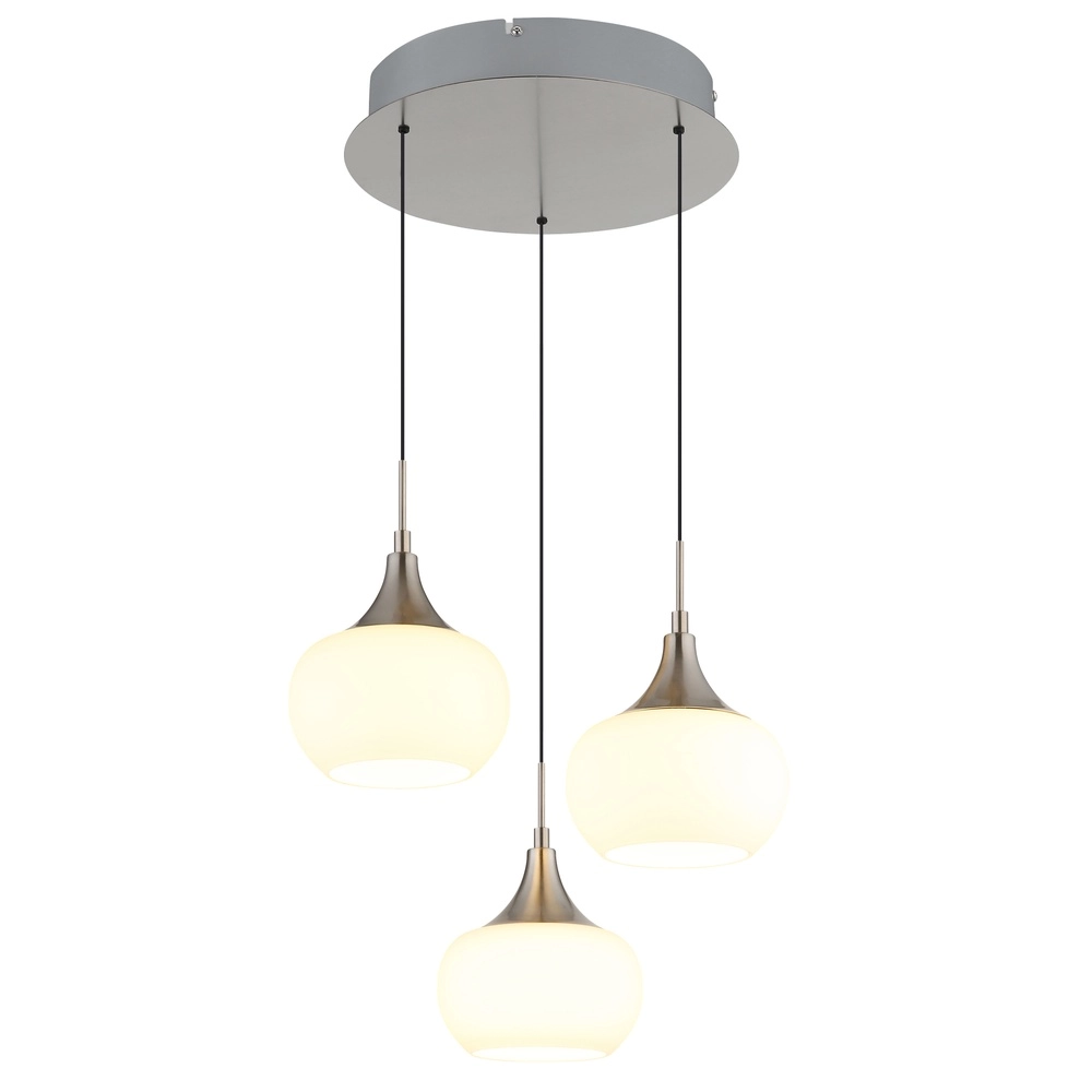 Design-Pendellampe Lui 3-Leicht-Nickel