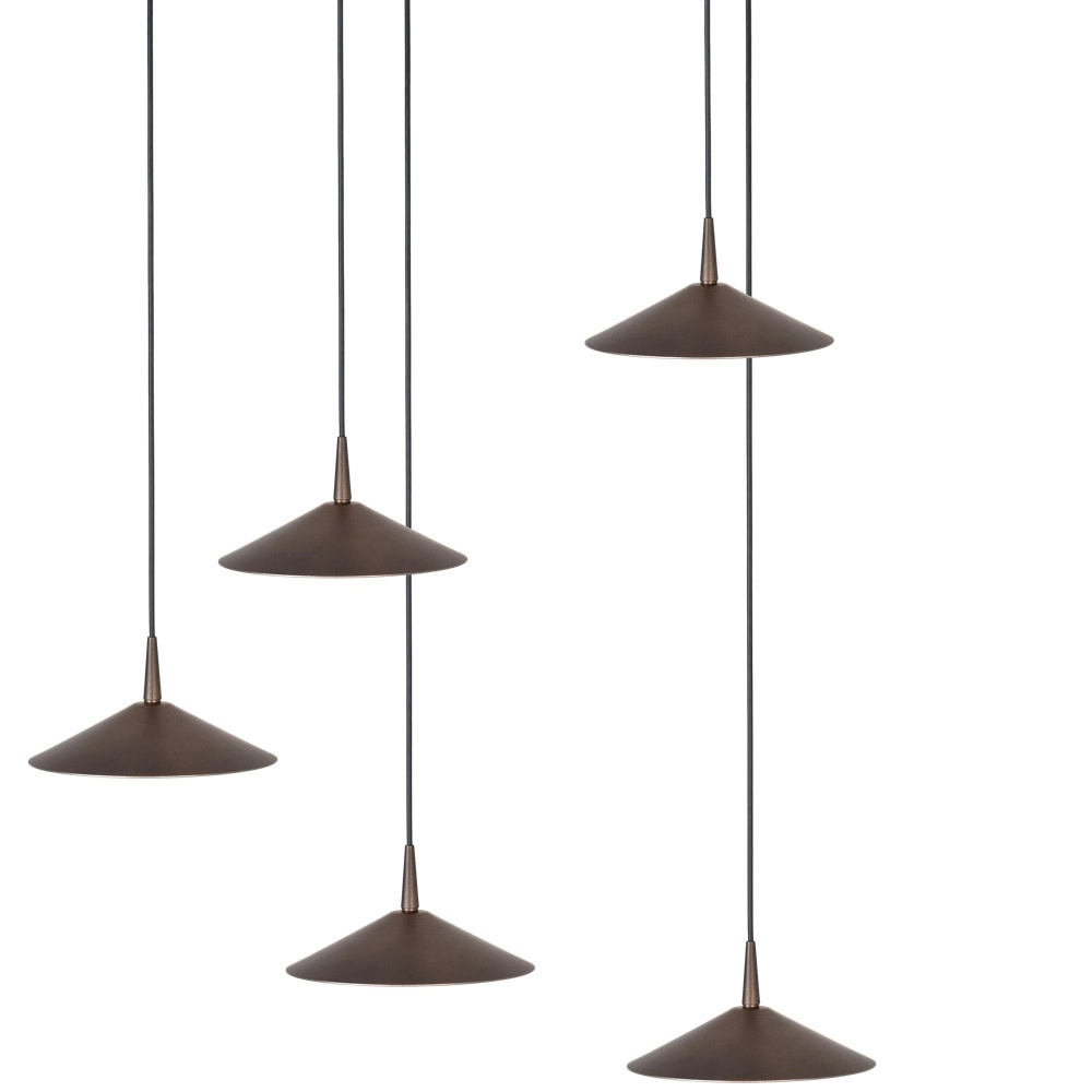 5-Licht Pendellampe Ceppo kakaobraun Ø 18 cm rund Masterlight 8718121358710