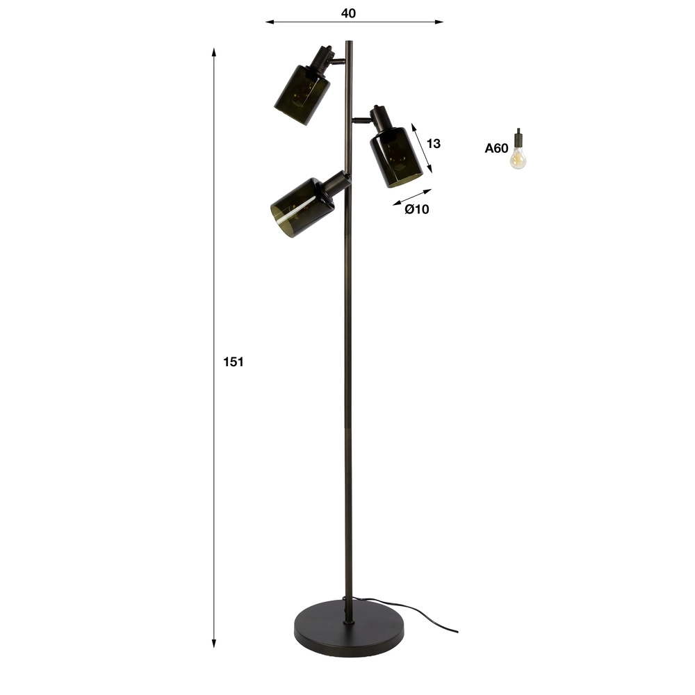 Stehlampe Sepiora Sienna Brown 3-Lights Lyora 8716803515260