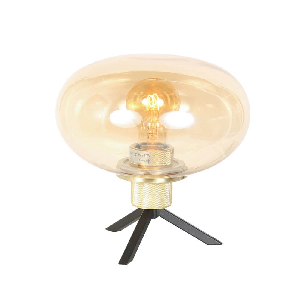 Tischlampe Reflexion Ø 22cm - mit bernsteinfarbenem Glas