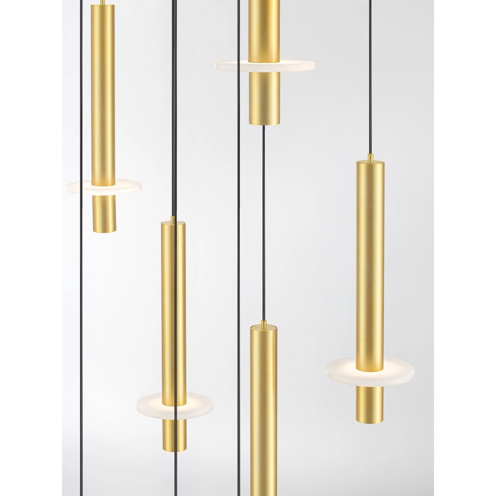Design-Pendellampe Noemi Gold mit weißem Ø 62 cm Lyora 5212063503328
