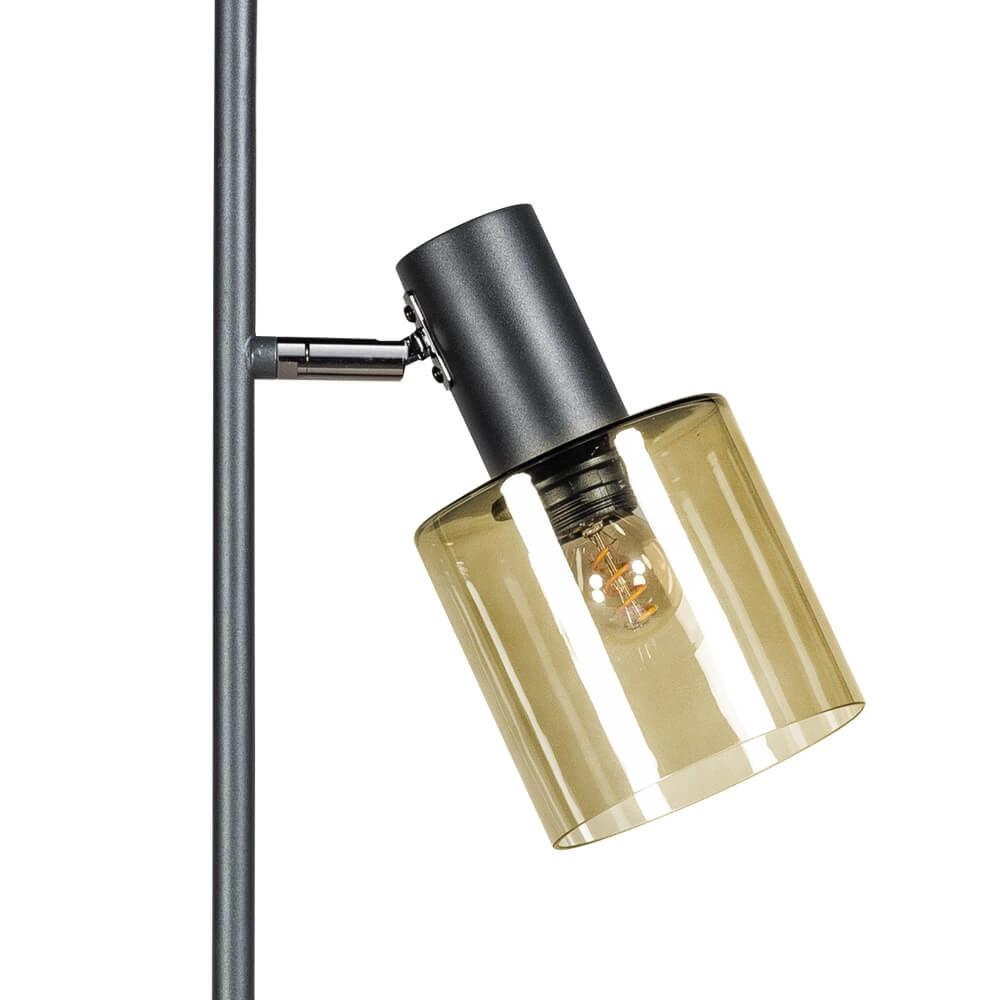 Stehleuchte aus Glas Sledge Glass 2-flammig schwarz mit goldenem Glas ETH 8720195302866