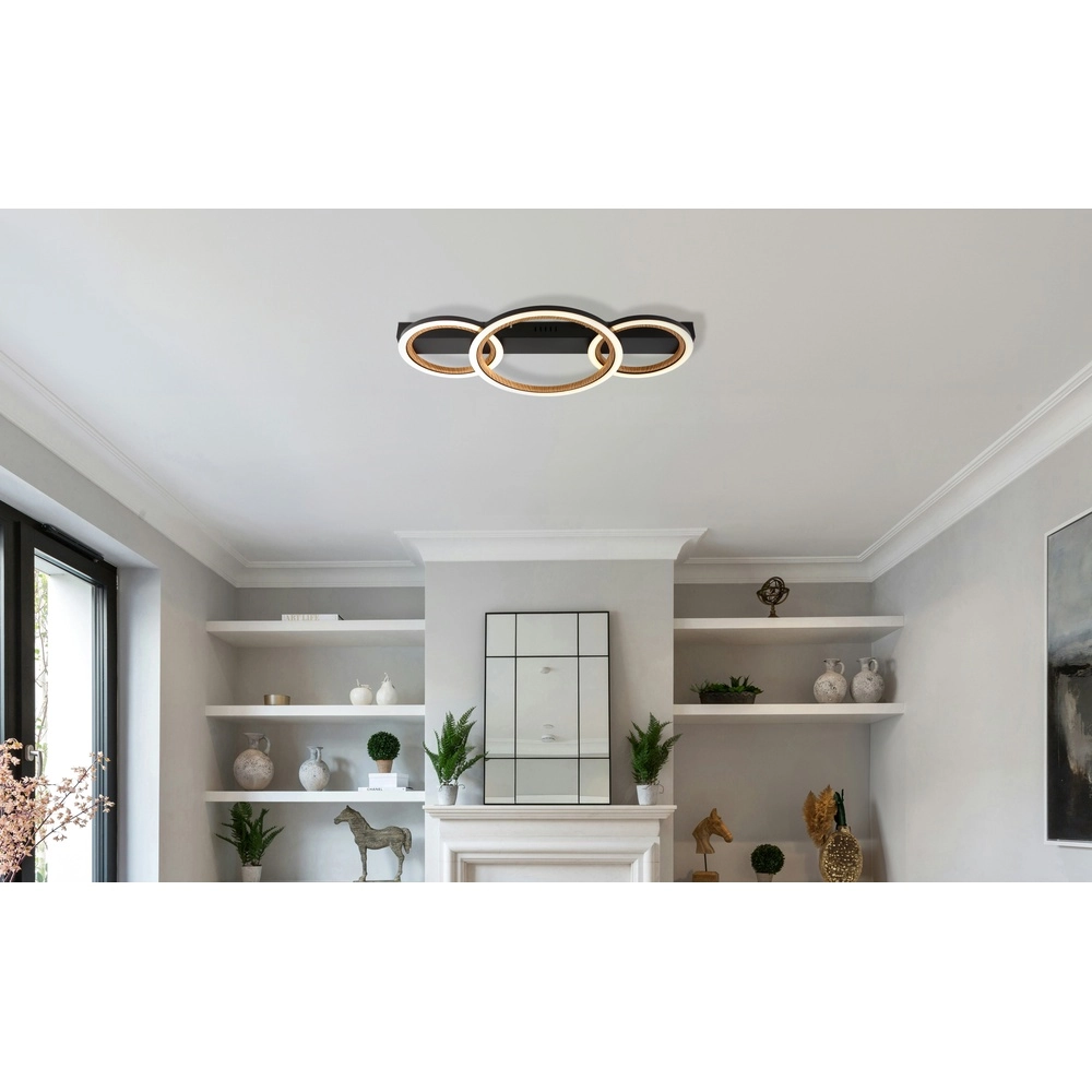 Deckenlampe Dakari I 3 schwarze Ringe Globo 9007371533787