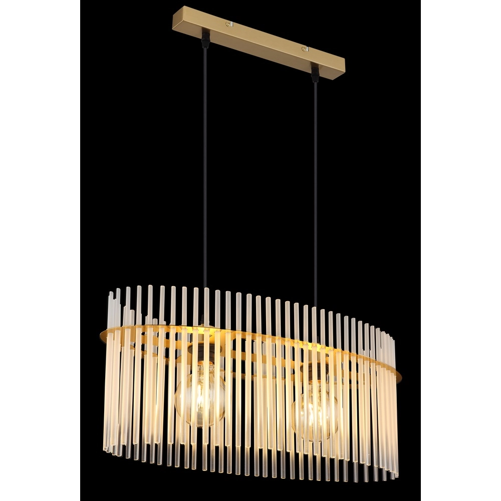 Pendellampe Gorley Gold mit weißen Glasstäben Globo 9007371509140