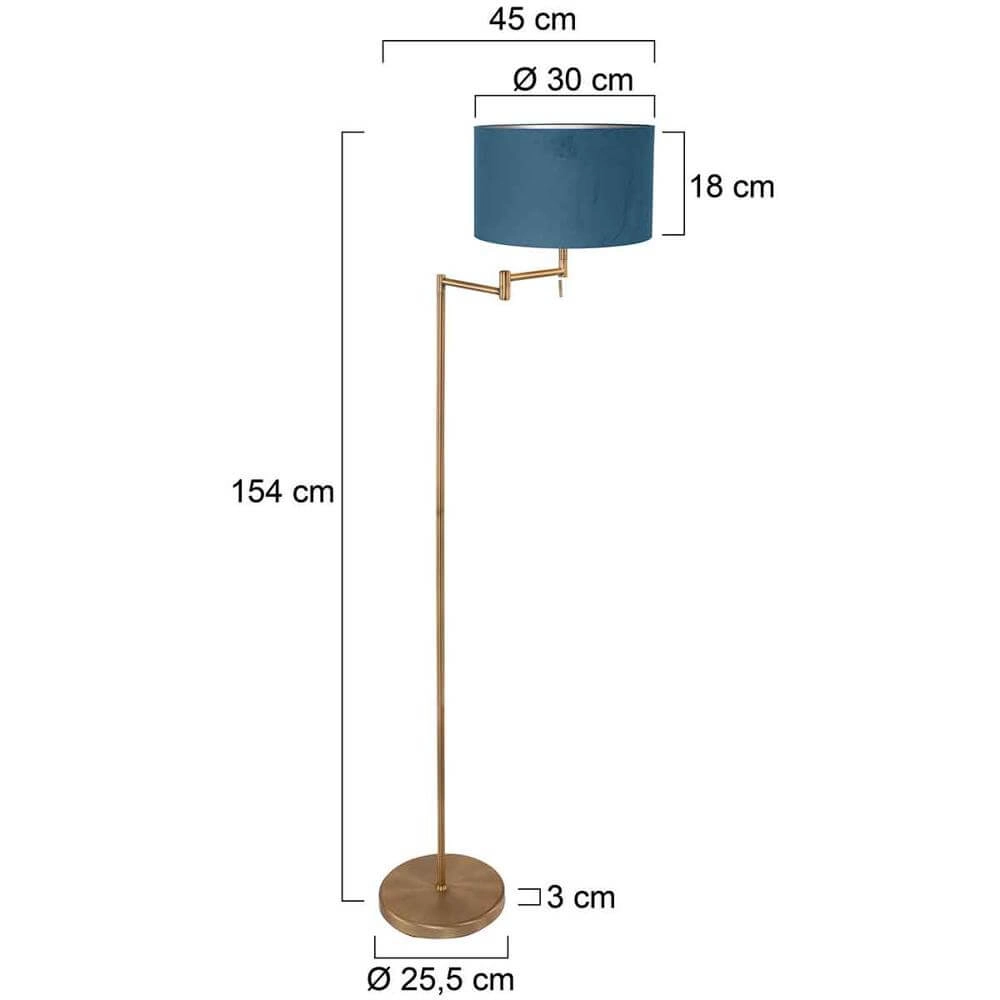 Stehlampe Bella Bronze mit blauer Kappe Steinhauer 8712746174472