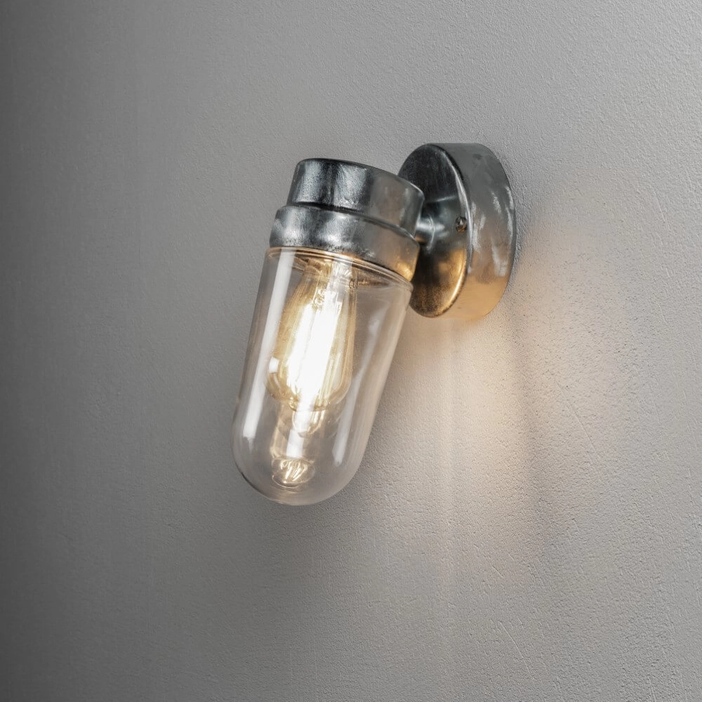Ländliche Außenlampe Vega gebürstetes Metall KonstSmide 7318304293206