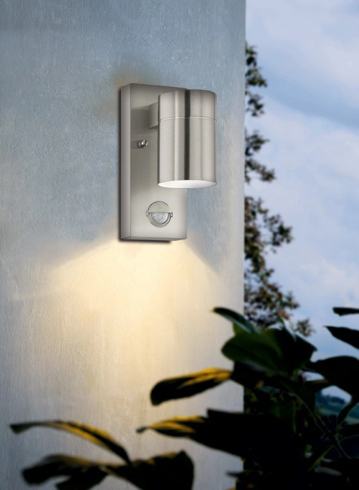 Wandstrahler aus Edelstahl Riga 5 mit Sensor Eglo 9002759995690