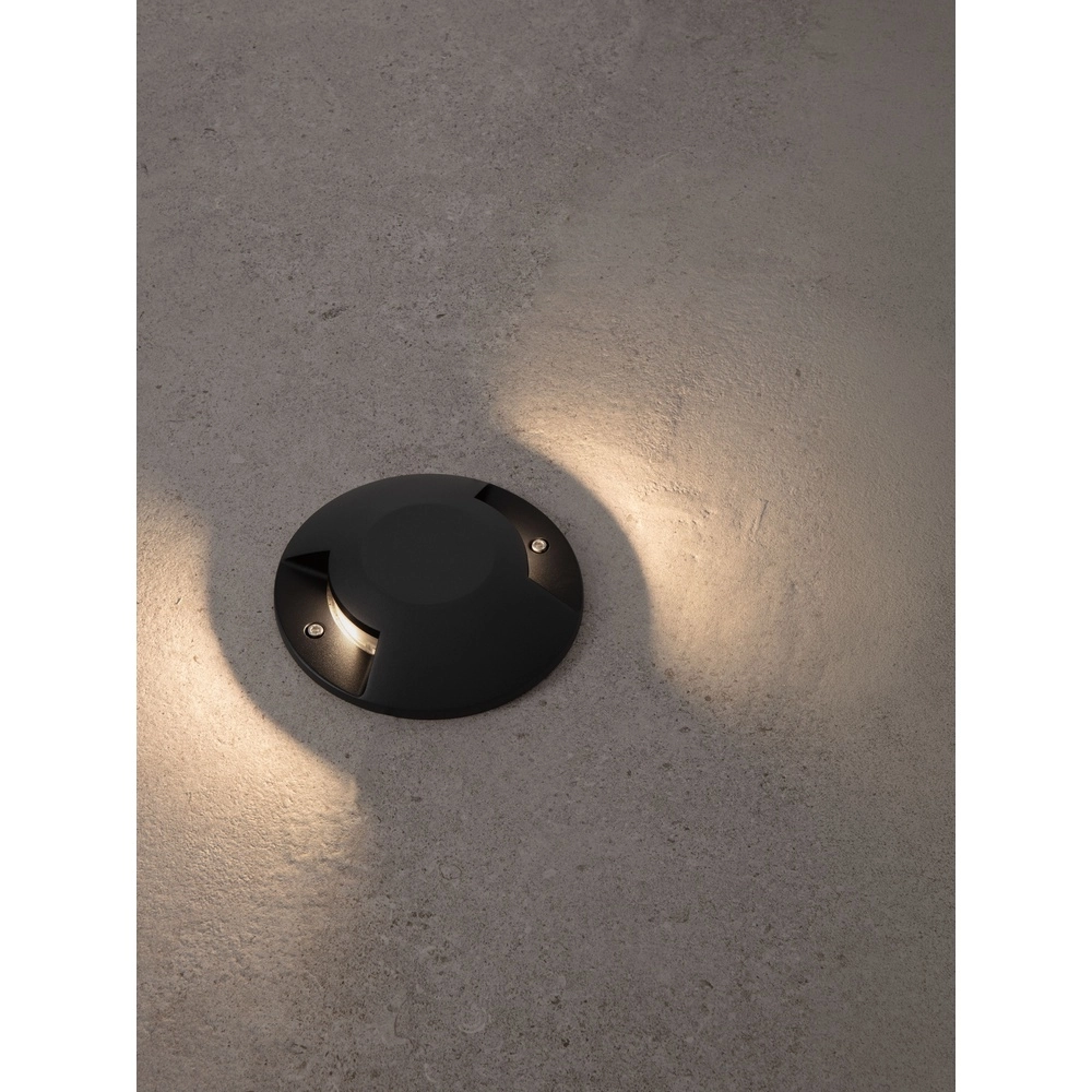 Flach montierter Bodenspot Grado schwarz - 12W Lyora 5212017497901