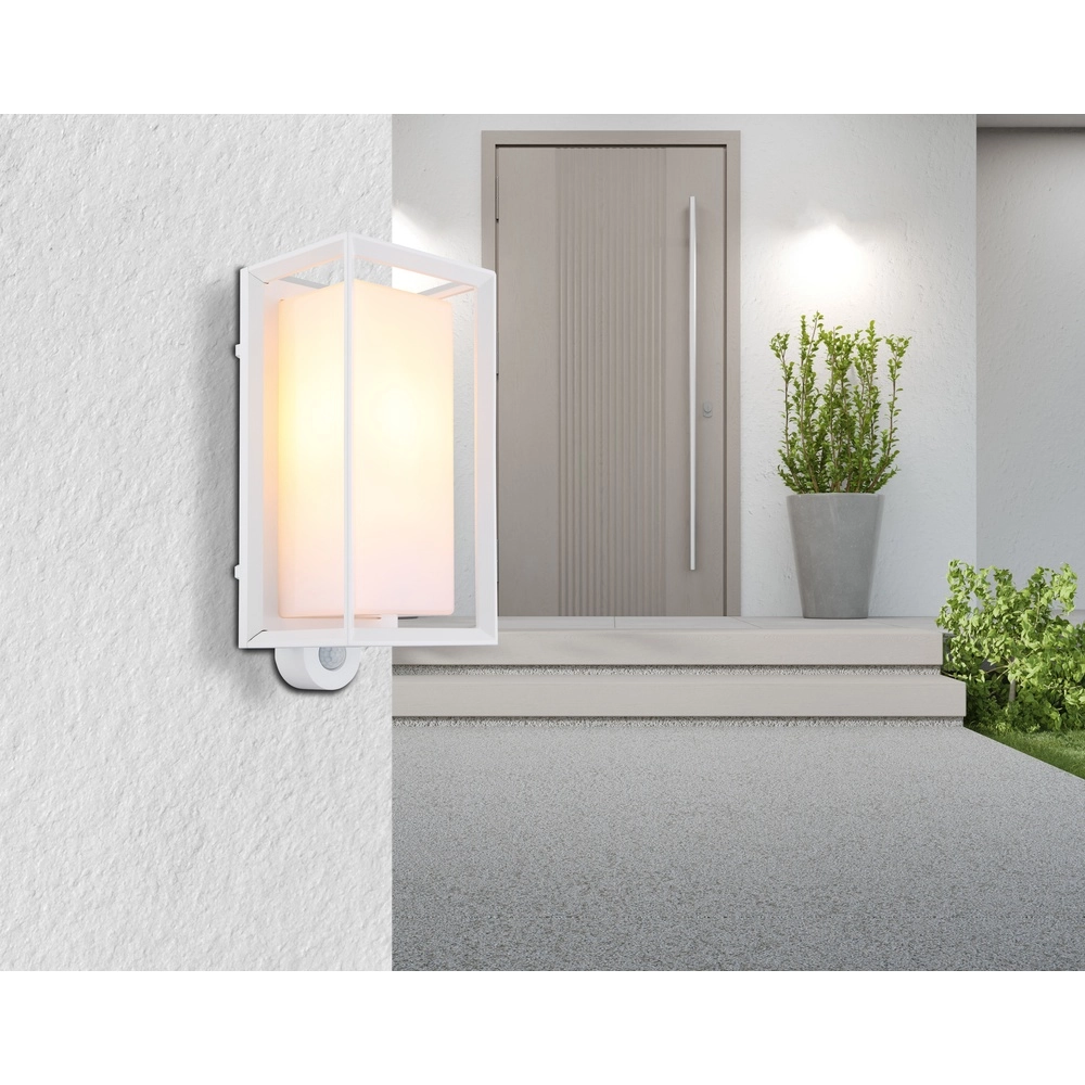 Außenwandlampe Logana Weiß mit Sensor Globo 9007371474813