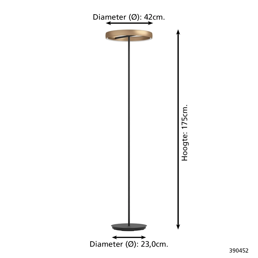 Stehlampe Trabuco schwarz mit braunem Ø 42 cm Stars of Light 9008606359967