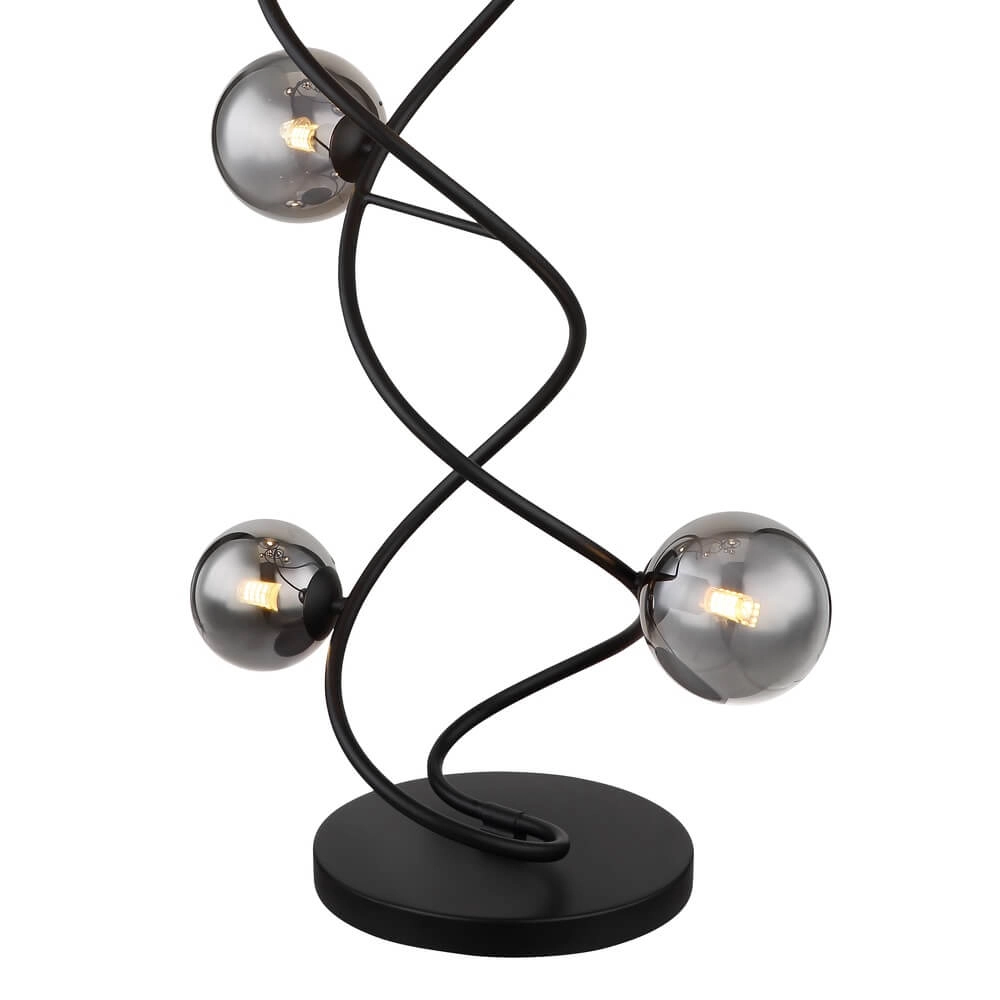 Schwarze Stehleuchte Riha 9-flammig Globo 9007371445806