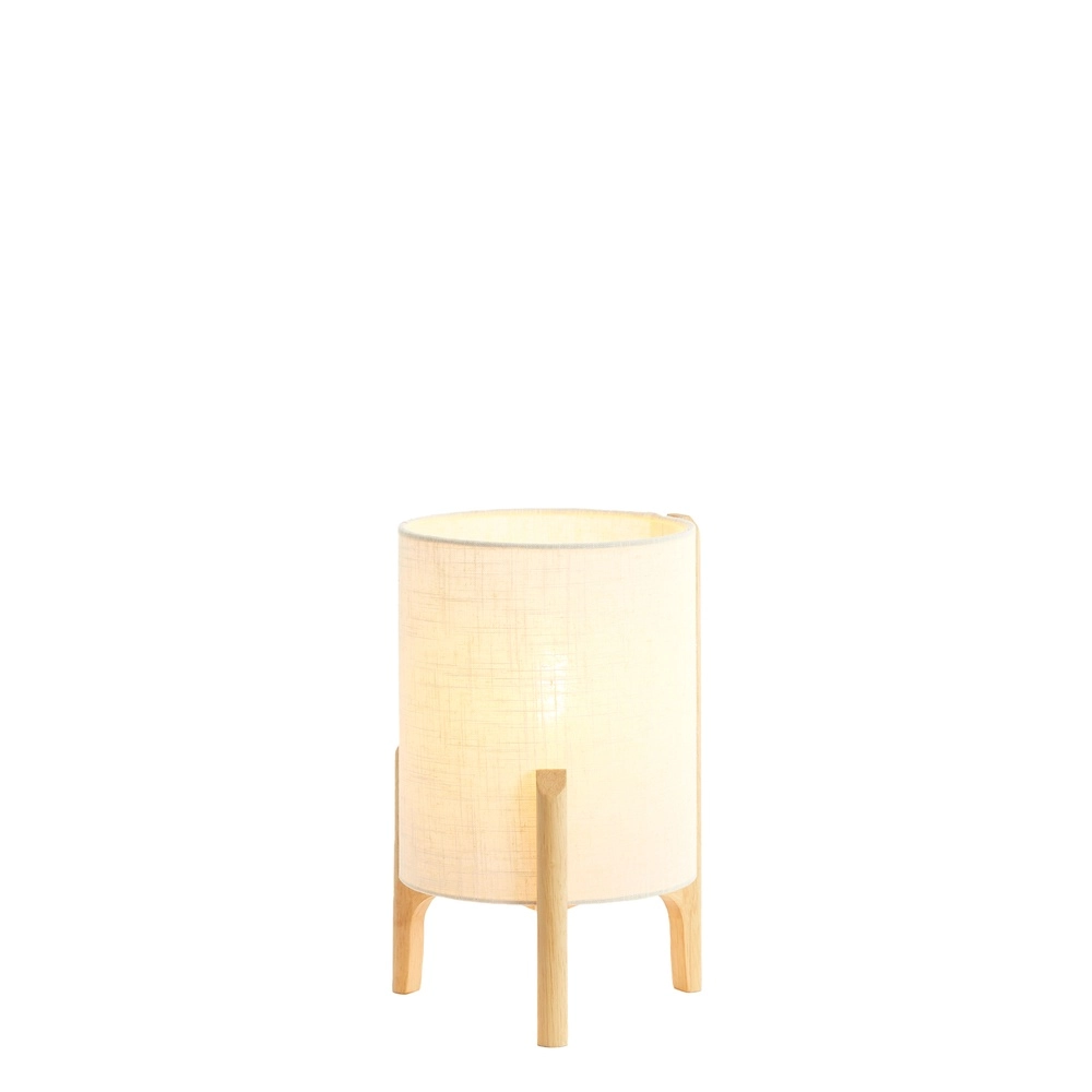 Tischlampe Litto Ø 22 cm – Holzoptik mit Naturleinen Light & Living 8717807792688