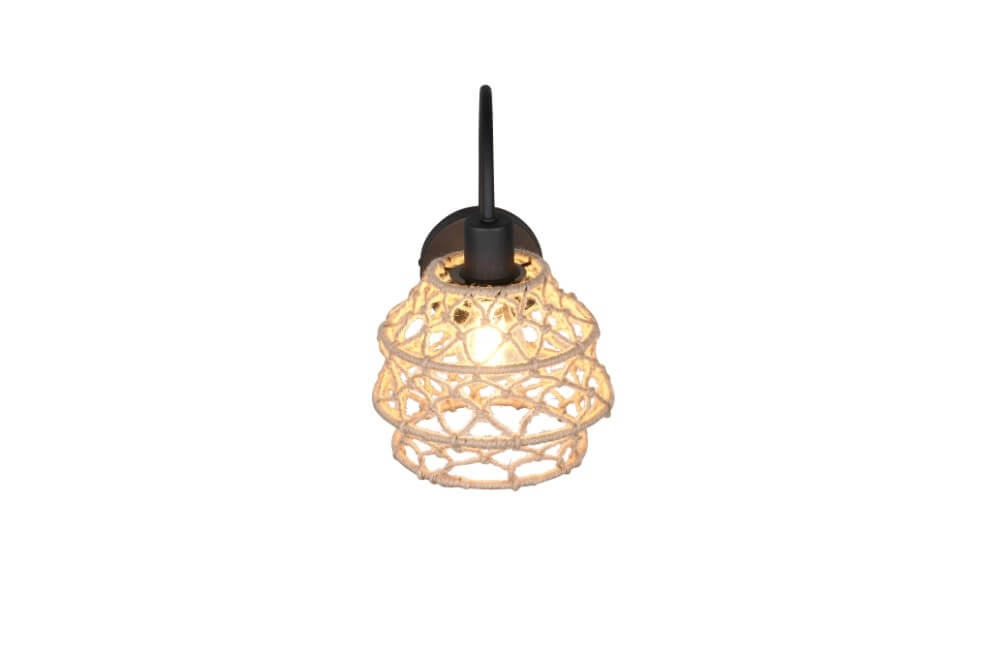 Rattan-Wandleuchte Hive mit schwarz Trio 4017807637212