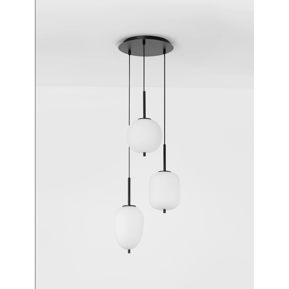 Pendellampe Lato 3-Licht Schwarz mit Weiß Lyora 5212017434647