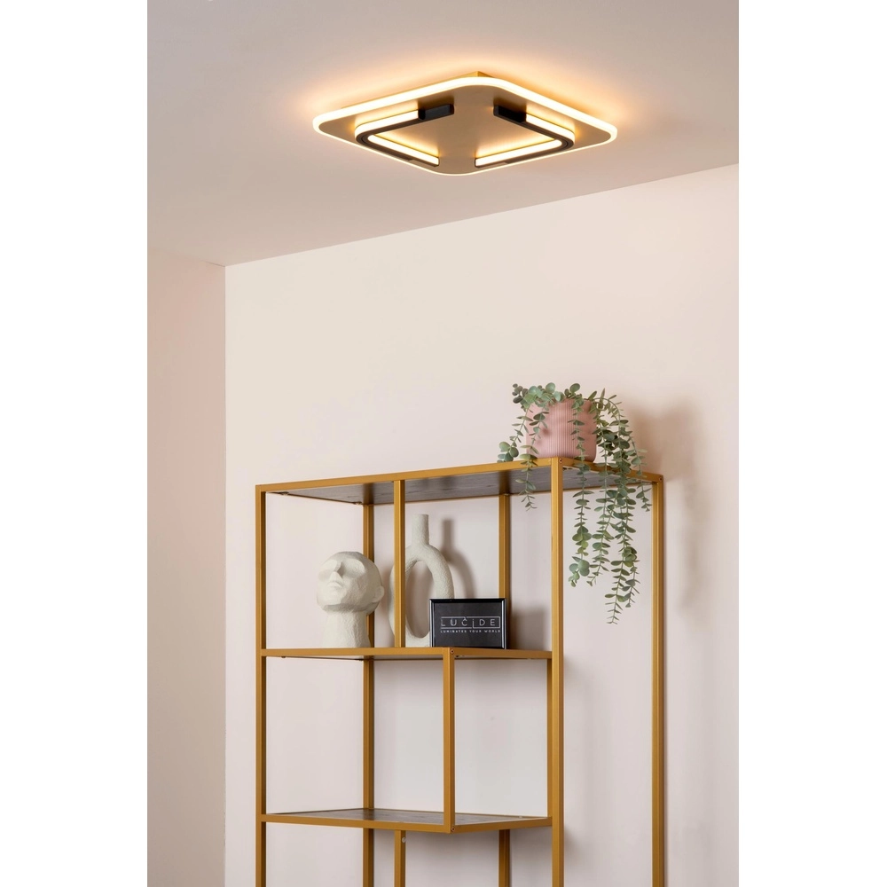 Design-Deckenlicht Andreas 40 x 40cm - 30W schwarz mit Gold Lucide 5411212441751