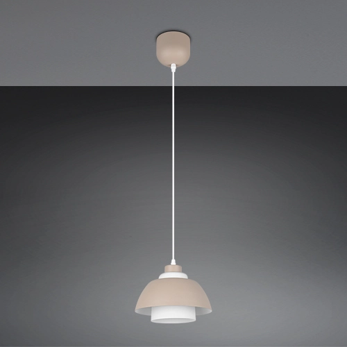 Design-Pendellampe Tilos sandbraun Ø 23 cm Trio 4017807690088