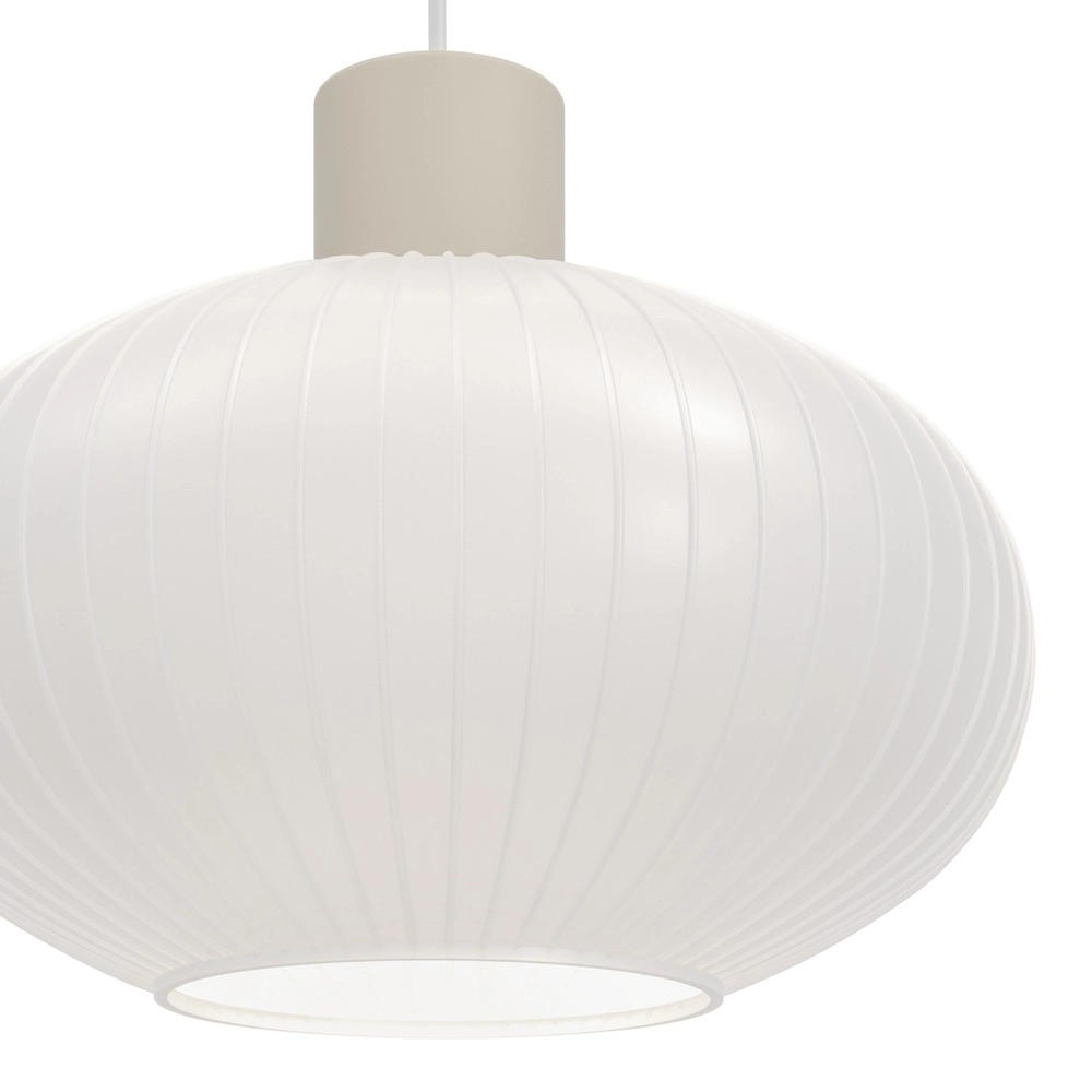 Design-Pendellampe Dasmina Sandbraun mit weißem Ø 25 cm