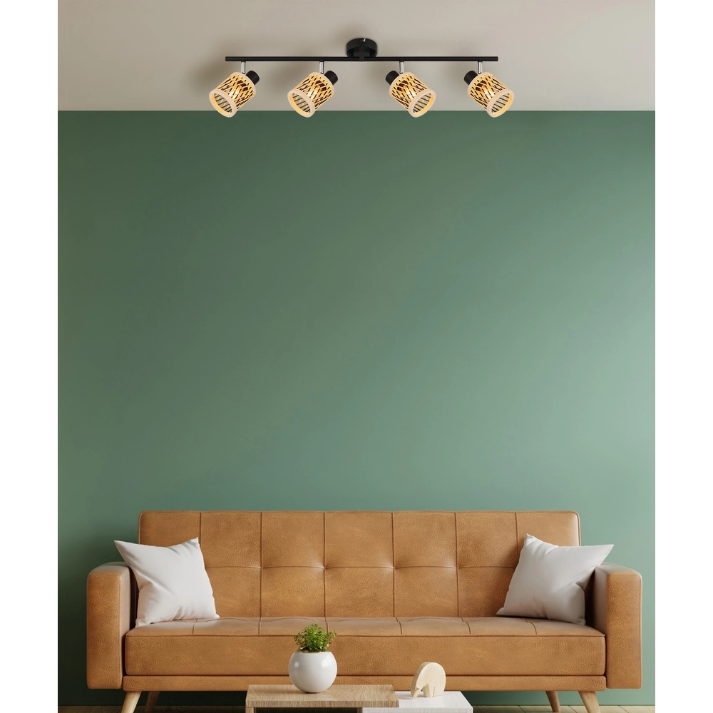 Wandlampe Mali 4-helliges Schwarz mit Kappen Globo 9007371522729