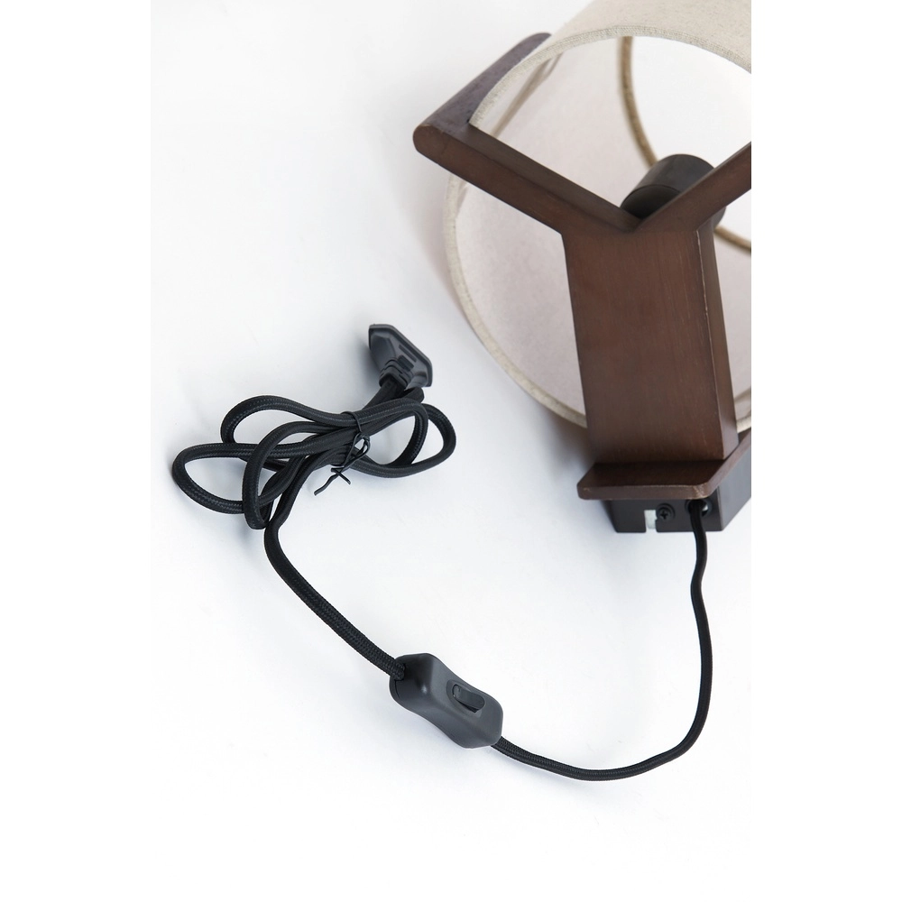Wandlampe im dänischen Design Litto Walnussbraun mit Leinen Light & Living 8717807792732