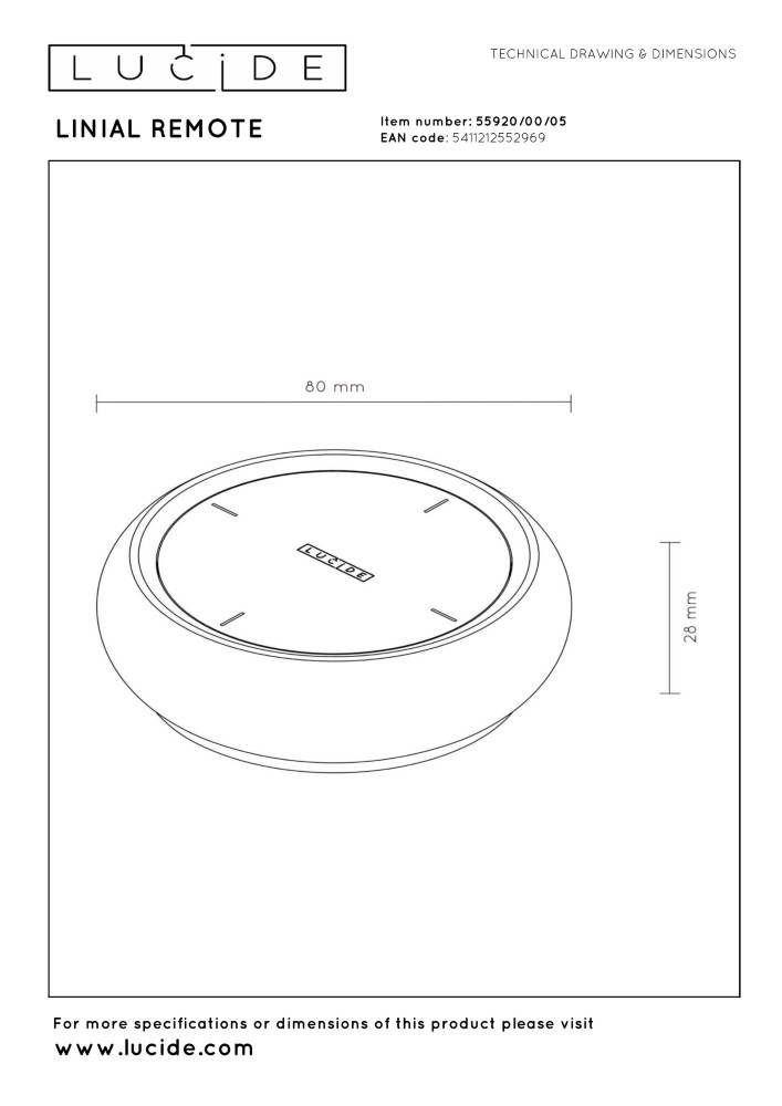 Fernsteuerung Linial Einphasen-Champagner Premium by Lucide 5411212552969