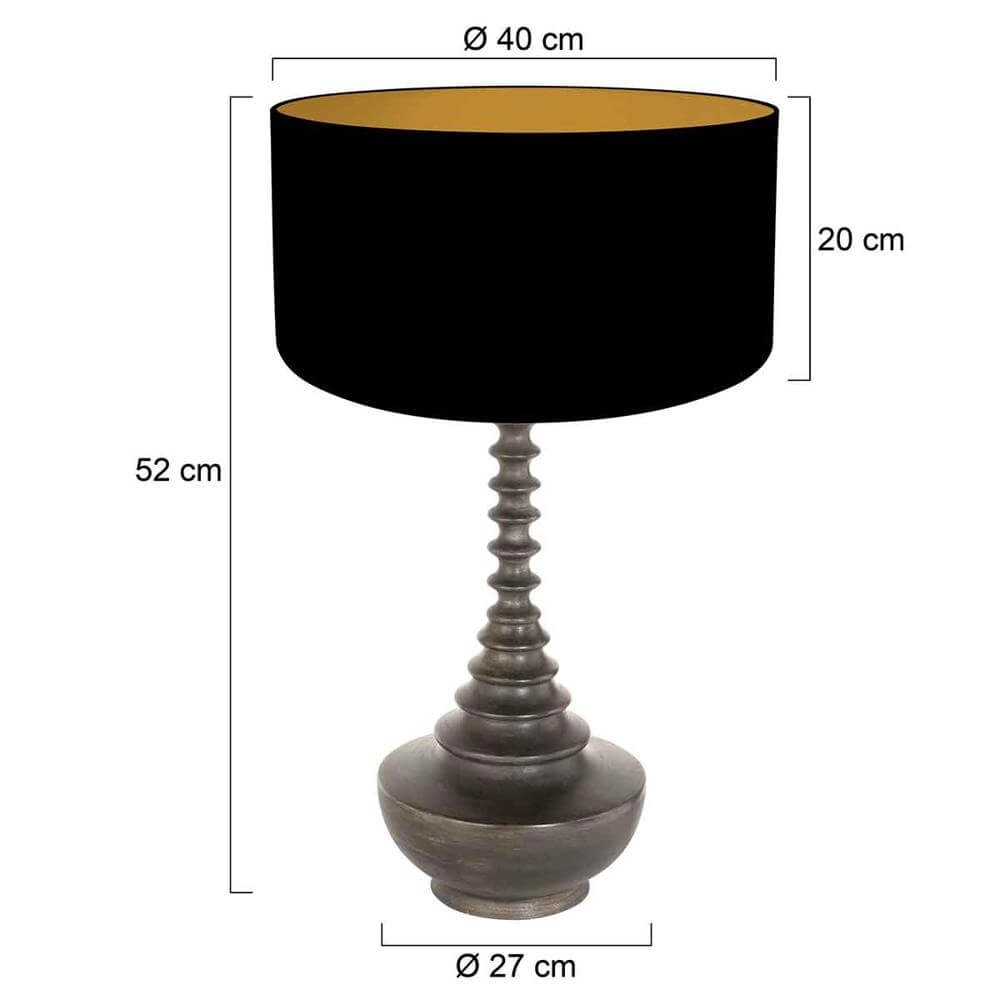 Tischlampe Bois schwarz 65cm Steinhauer 8712746175301