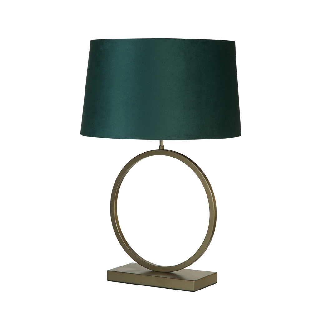 Tischlampe Elegant Bronze mit Smaragdkappe