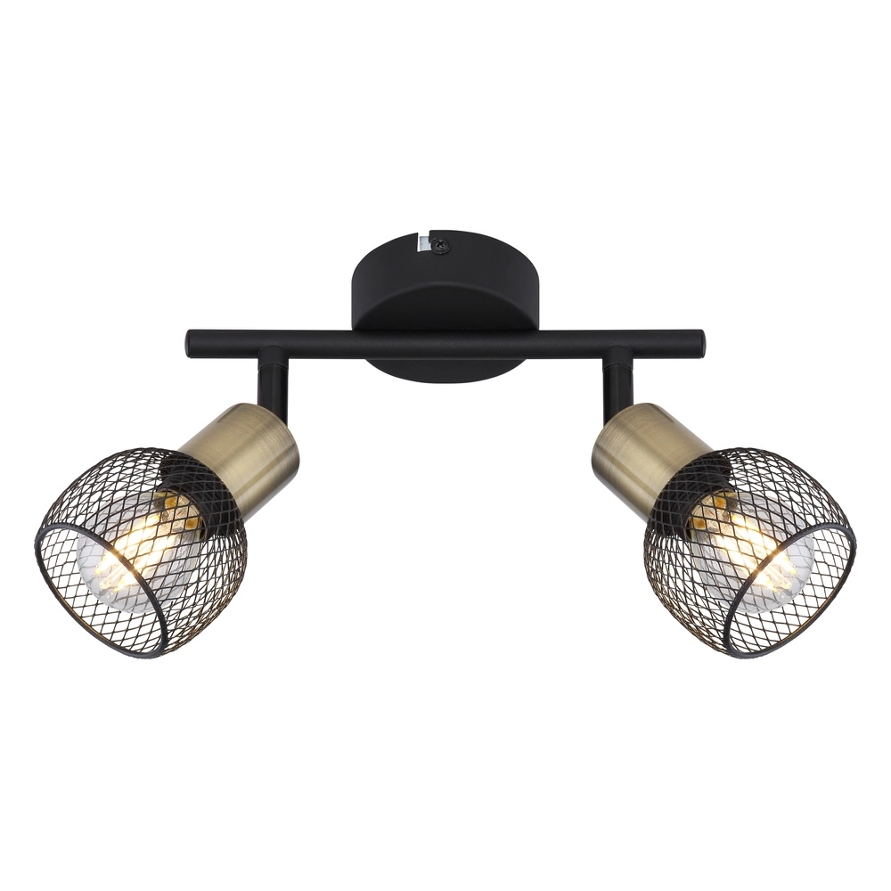Deckenlampe Fiastra 2-Licht-Schwarz mit Mesh Globo 9007371415120