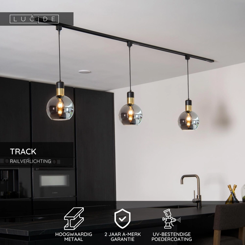 Adapter für Schienen-Pendellampen Track Einphasenschwarz Lucide 5411212093394