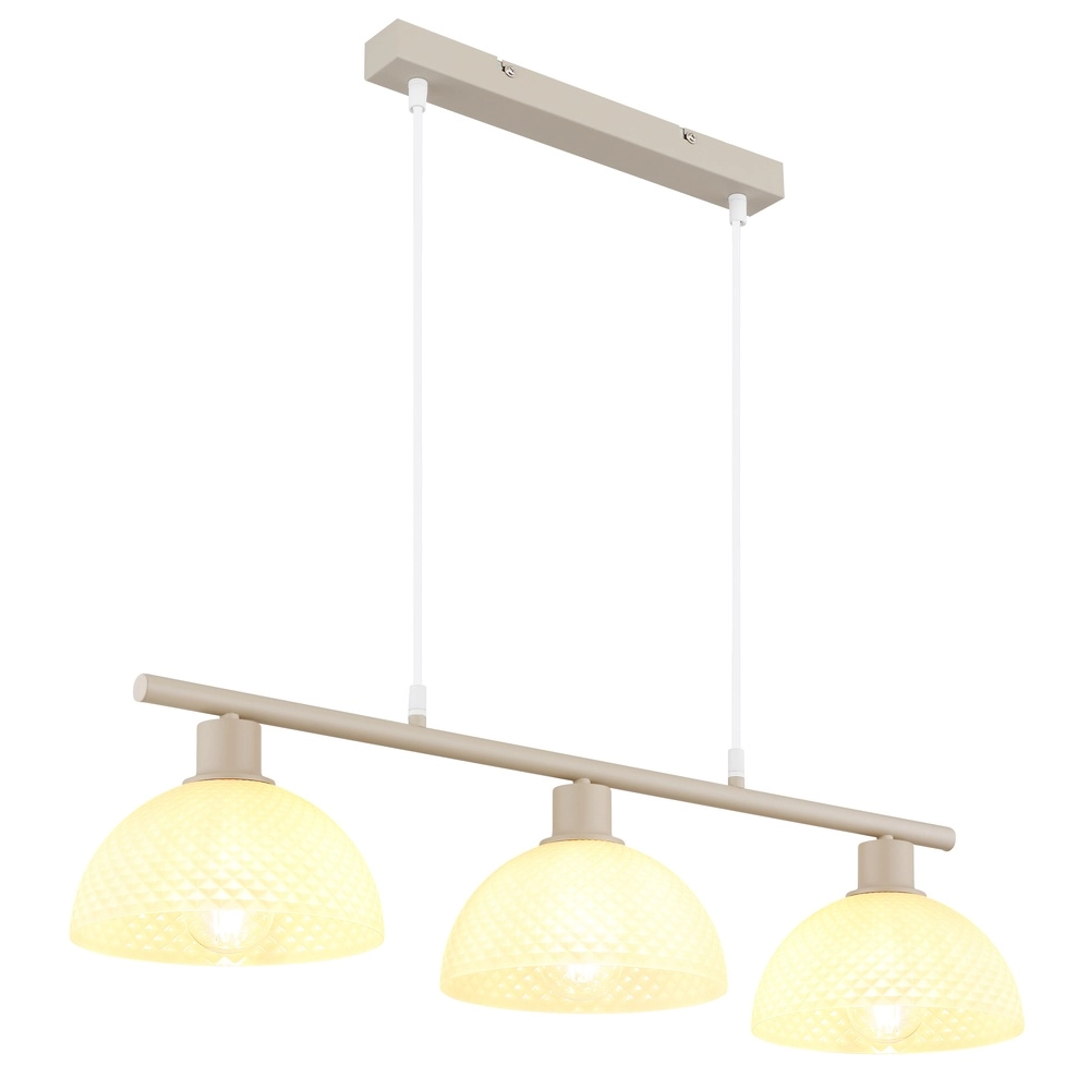 3-Licht Pendellampe Selma Sandbraun