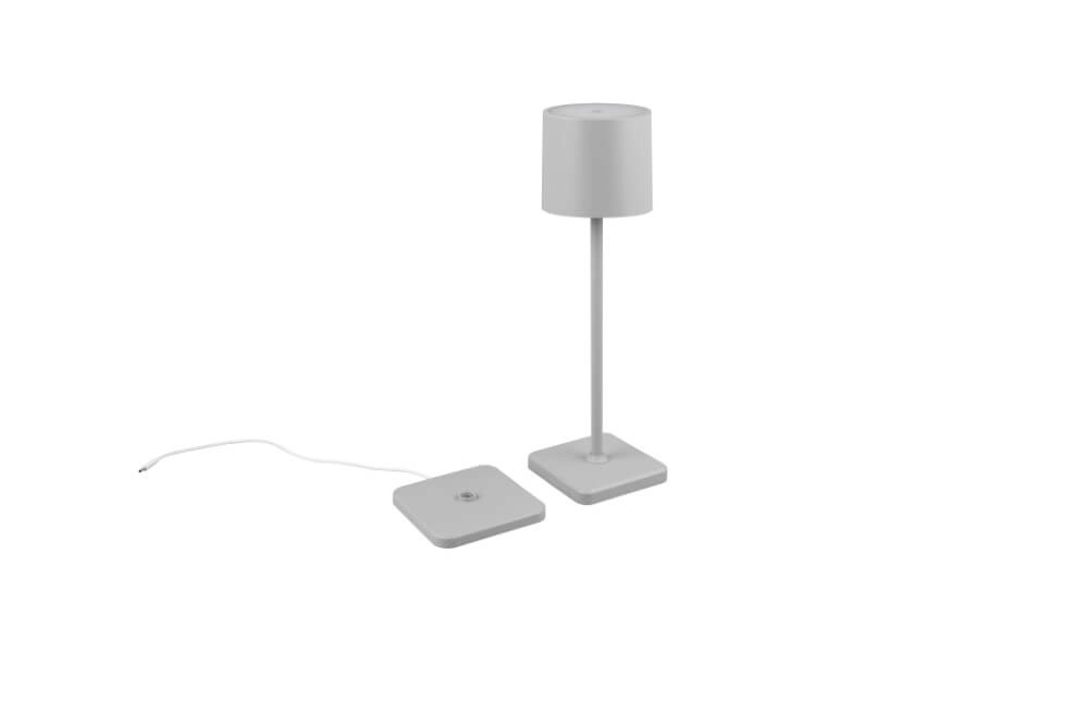 Wiederaufladbare Tischlampe Fernandez draußen grau Trio 4017807564341
