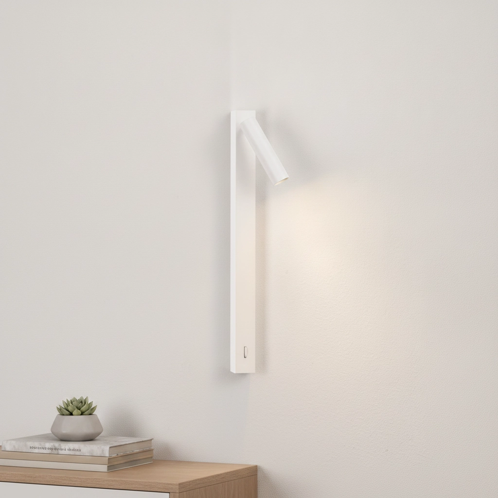 Nachttischlampe Tondo weiß
