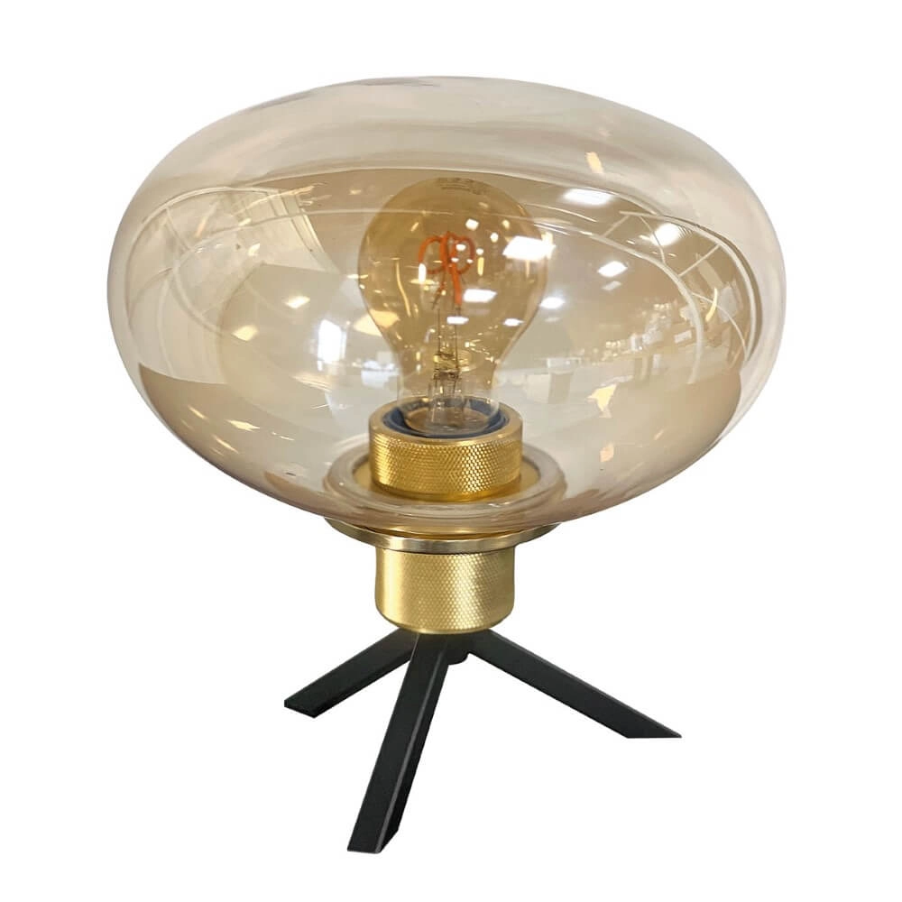 Tischlampe Reflexion Ø 22cm - mit bernsteinfarbenem Glas Steinhauer 8712746171006