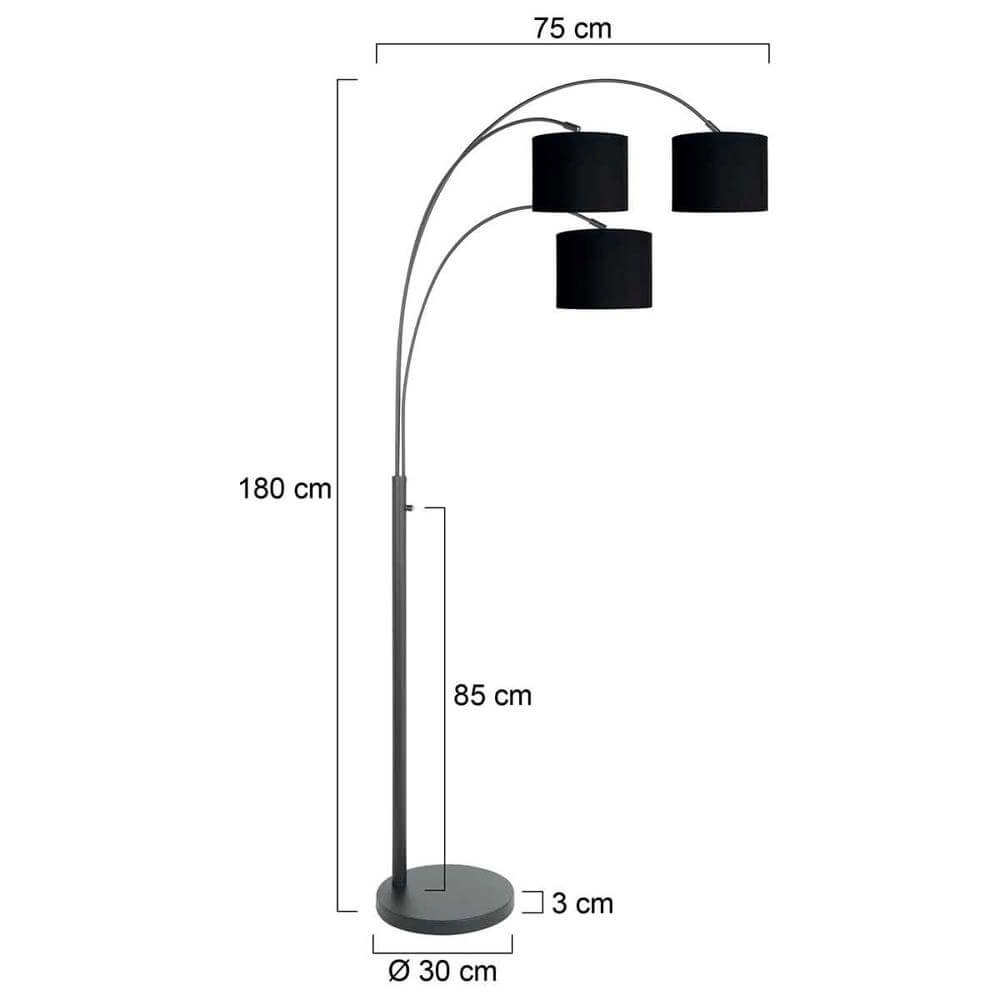Stehlampe Sparkled light mit schwarzen Hauben Steinhauer 8712746175646