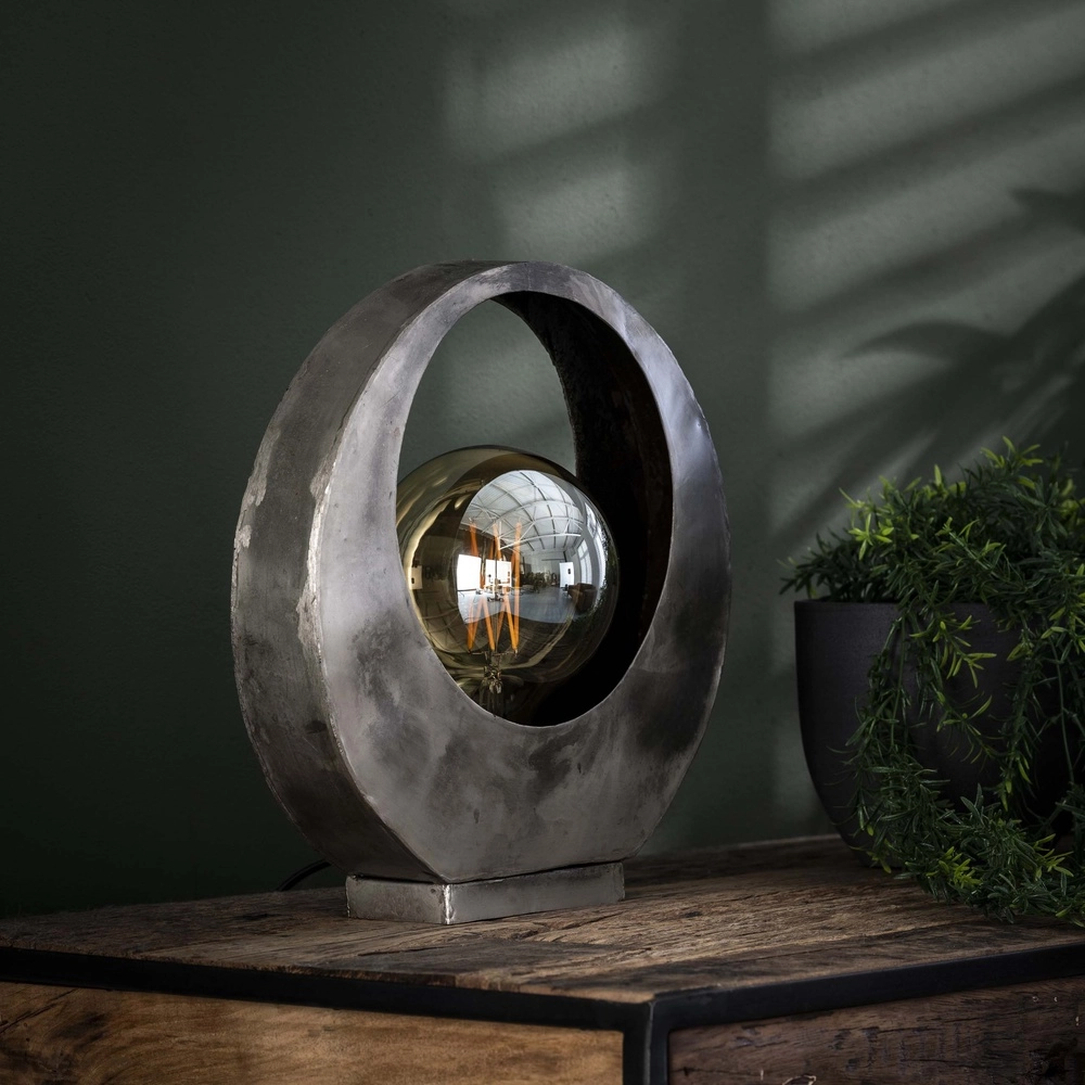 Industrietischlampe Full Ø 30cm – altes Silber Lyora 8716803511798