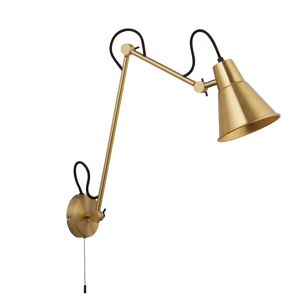 Ausklappbare Wandleuchte Swing Arm Gold