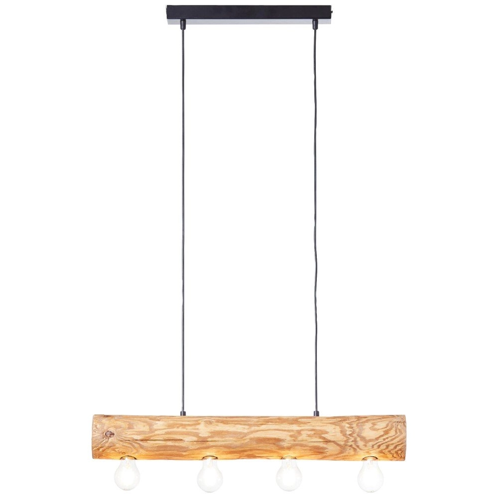 Hängelampe aus Holz Trabo 4-helles Holz mit Schwarz Brilliant 4004353393518