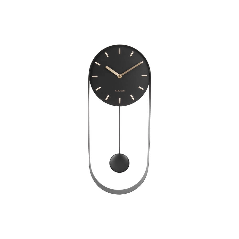 Wanduhr Pendel Charm schwarz - Ø 20 x 50cm