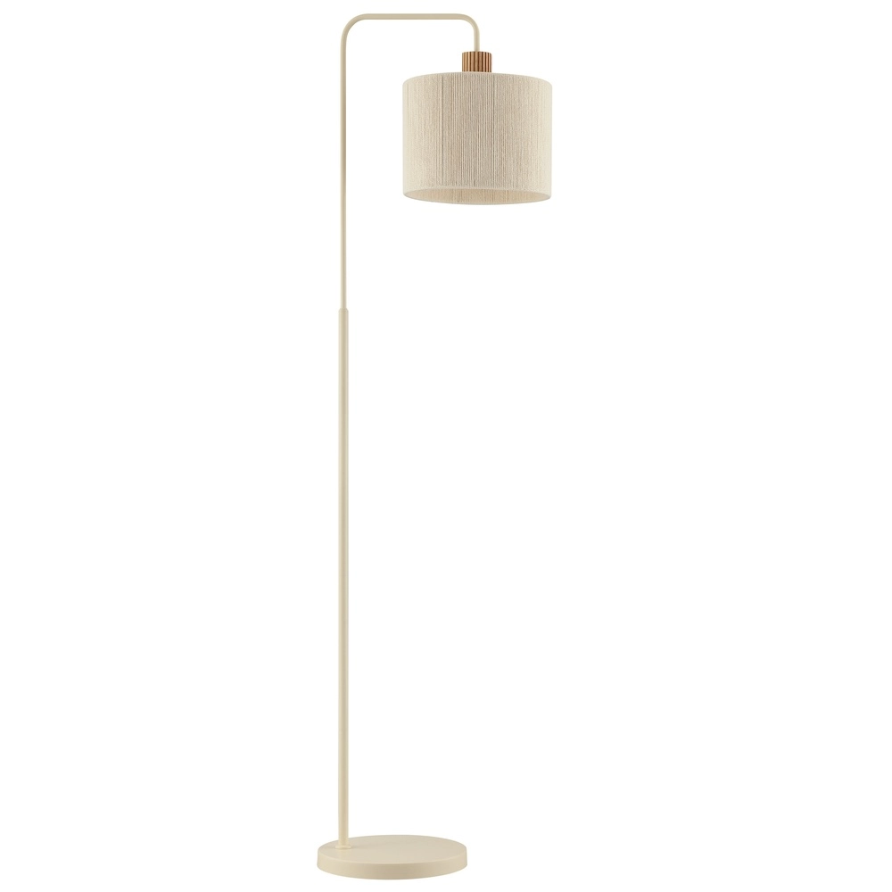 Japandi Stehlampe Arlo Sandbraun mit Holz Brilliant 4004353477072