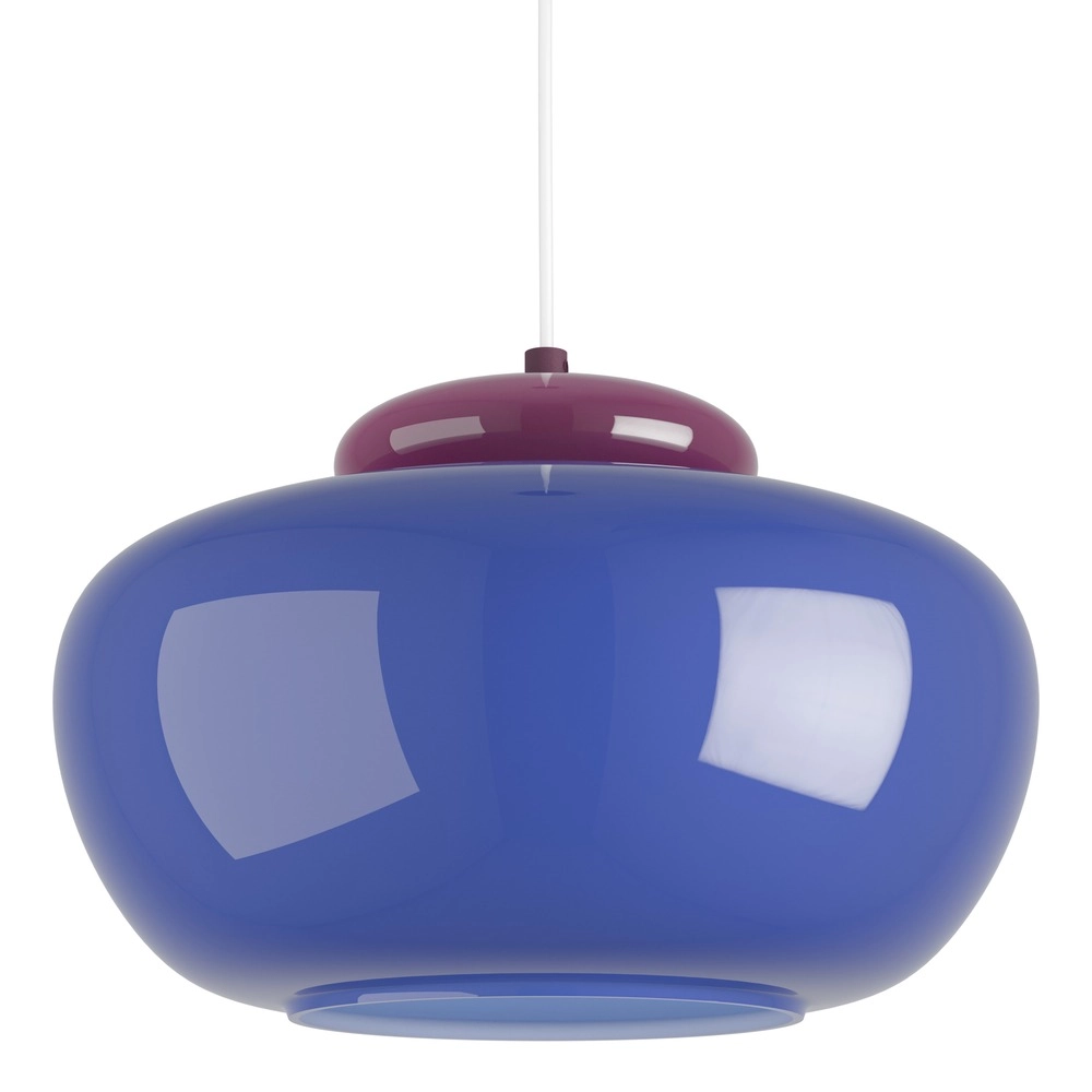 Design-Pendellampe Berardelli Blau mit lila Ø 30 cm
