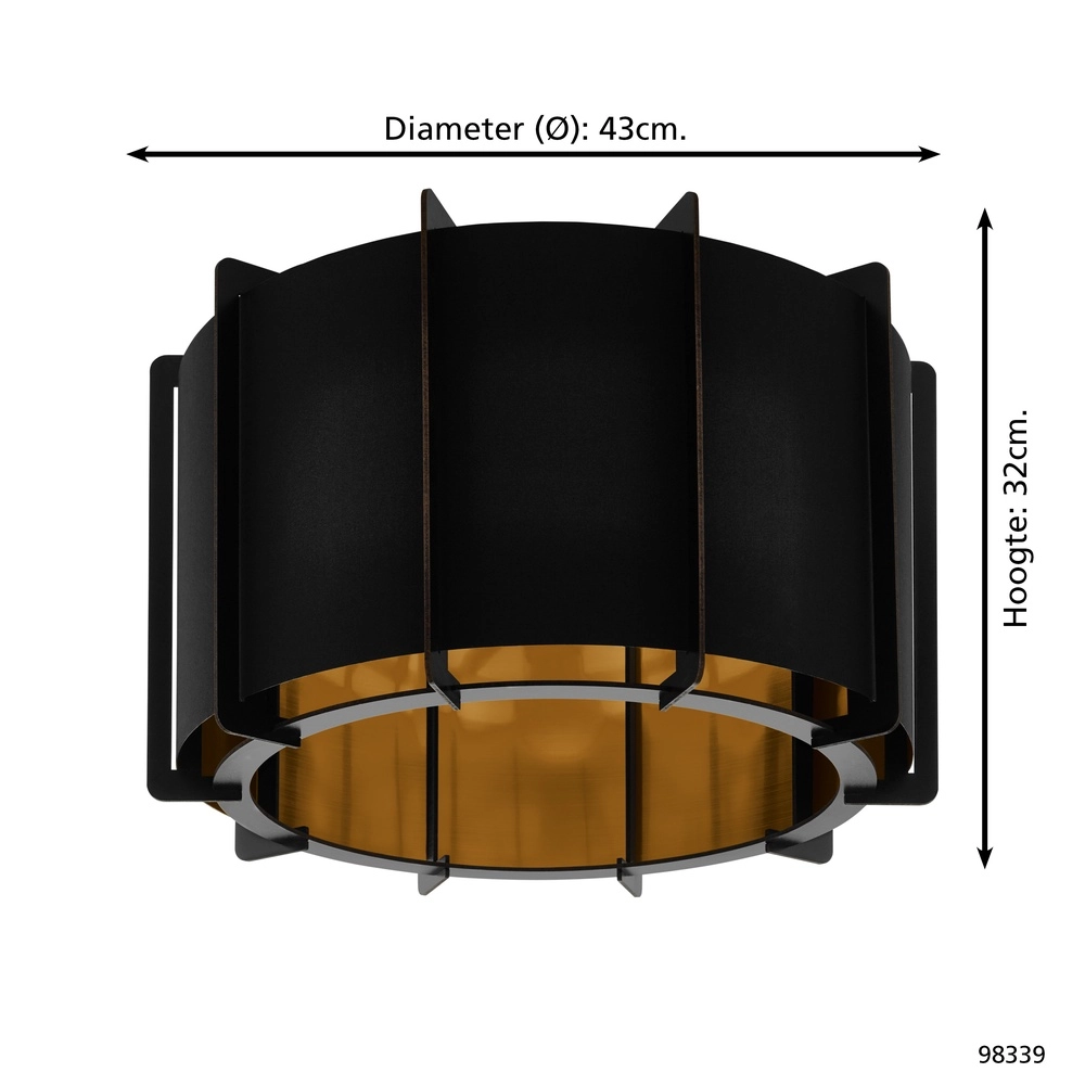 Deckenlampe Pineta Schwarz Eglo 9002759983390