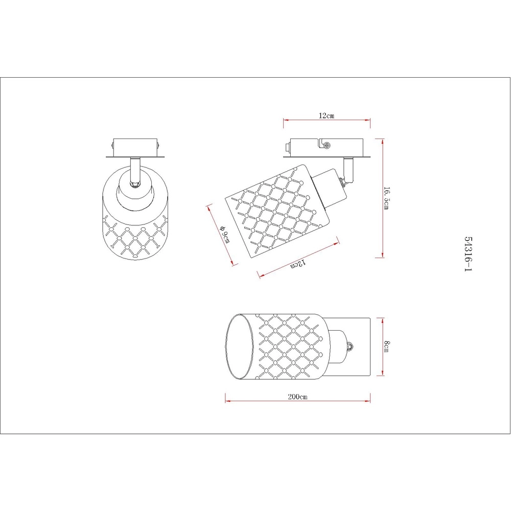 Design-Wandlampe Alonso Schwarz Globo 9007371578245