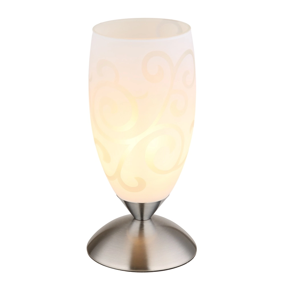 Klassische Tischlampe Auriga Chrom mit Curl