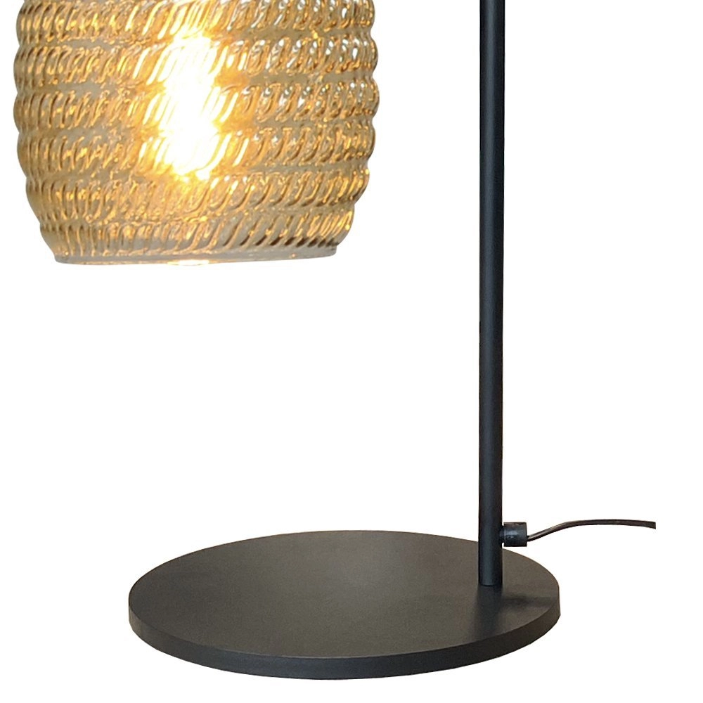 Tischlampe aus geripptem Glas Bounty Schwarz und Gold Masterlight 8718121251080