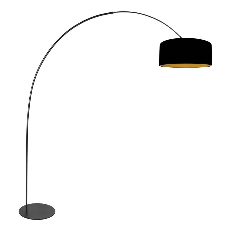 Stehlampe Curve schwarz mit goldener Innenseite Ø 50cm
