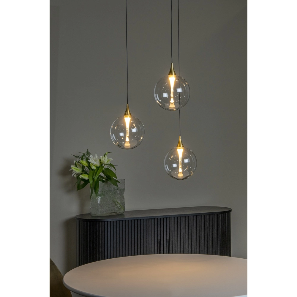 Design-LED-Pendelleuchten Gisela klar – 3x Ø 16 cm Premium by Lucide 5411212134783