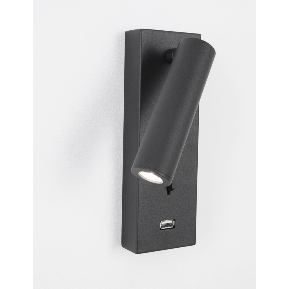 Nachttischlampe Fuse Schwarz mit USB