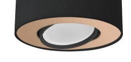 Schwarzer Aufbaustrahler Set golden Lyora 5903139890199
